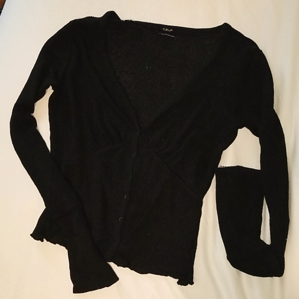 Light crocheted sweetheart sweater